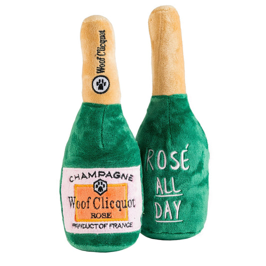 Woof Clicquot Rose' Champagne Bottle