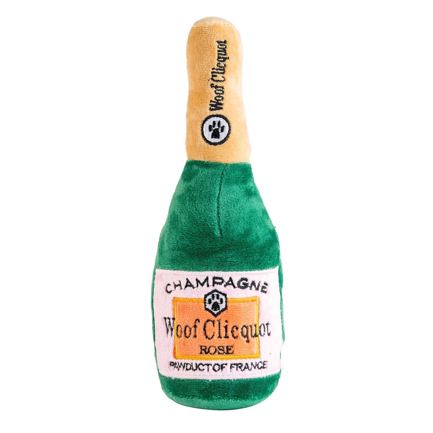 Woof Clicquot Rose' Champagne Bottle